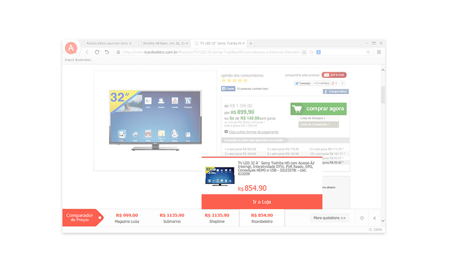 Aurora Browser: Navegador oferece comparação de preços