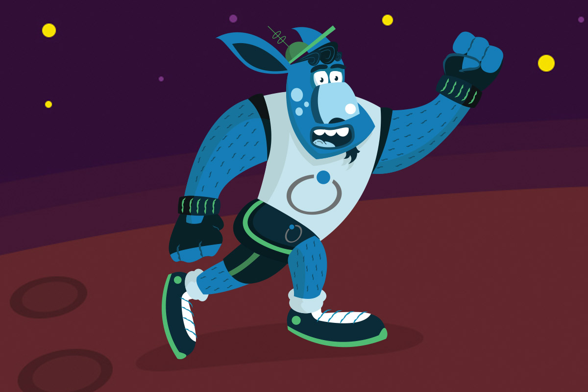 Criação de mascote Space Tennis